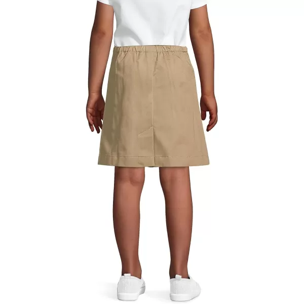 Lands End School Uniform Girls Blend Chino Skort Above KneeKhaki