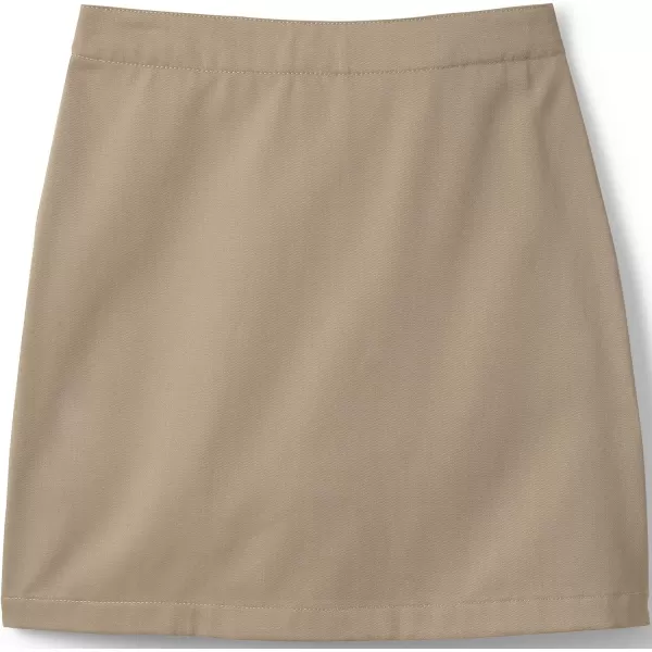 Lands End School Uniform Girls Blend Chino Skort Above KneeKhaki