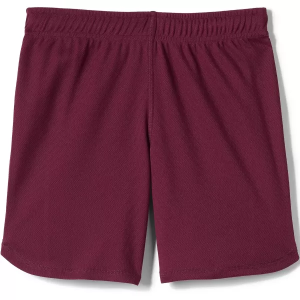 Lands End School Uniform Girls Mesh Gym ShortsBurgundy