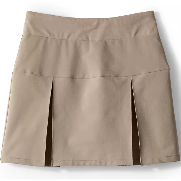 Lands End School Uniform Girls Performance Pleated Skort Above The KneeKhaki