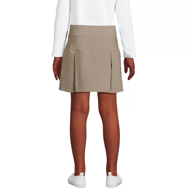 Lands End School Uniform Girls Performance Pleated Skort Above The KneeKhaki