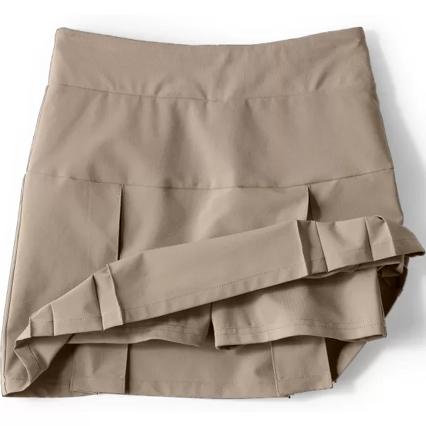 Lands End School Uniform Girls Performance Pleated Skort Above The KneeKhaki