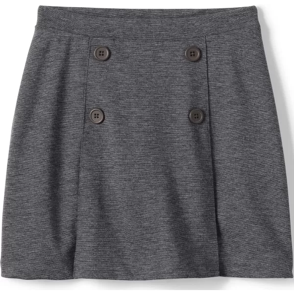 Lands End School Uniform Girls Ponte Button Front SkortCharcoal Heather