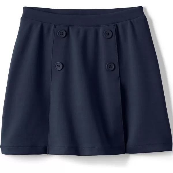 Lands End School Uniform Girls Ponte Button Front SkortClassic Navy