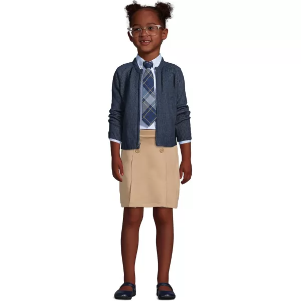 Lands End School Uniform Girls Ponte Button Front SkortKhaki