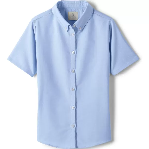 Lands End School Uniform Girls Short Sleeve Oxford Dress ShirtBlue