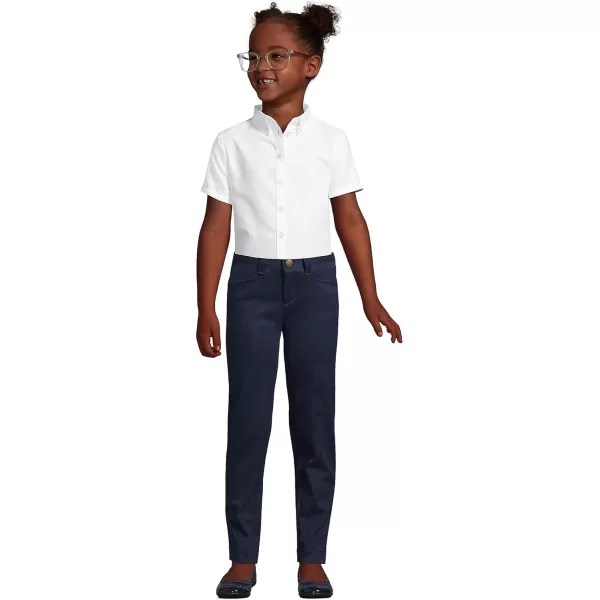 Lands End School Uniform Girls Short Sleeve Oxford Dress ShirtWhite