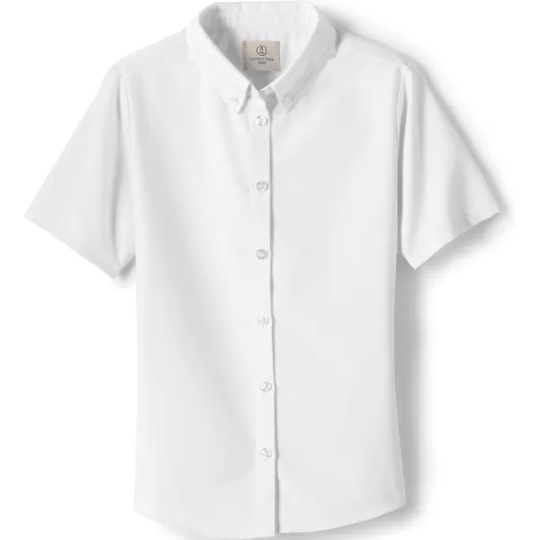 Lands End School Uniform Girls Short Sleeve Oxford Dress ShirtWhite