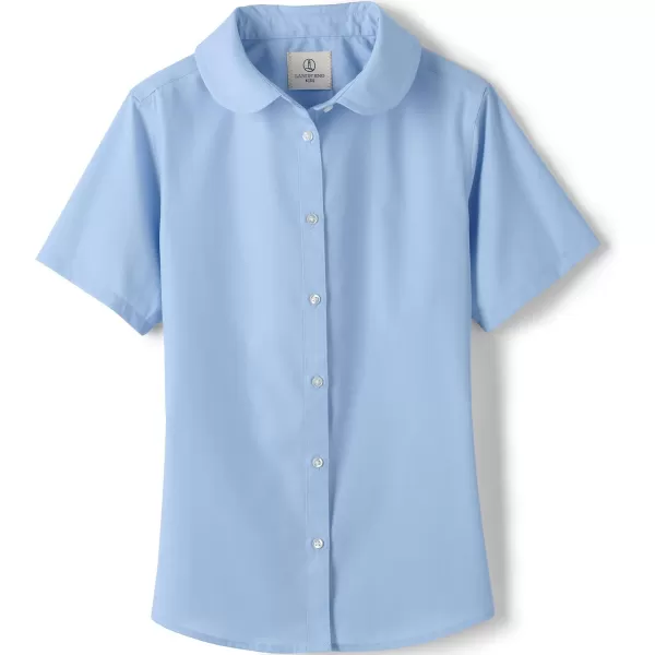 imageLands End School Uniform Girls Short Sleeve Peter Pan Collar Broadcloth ShirtLight Sea Blue