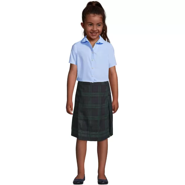 imageLands End School Uniform Girls Short Sleeve Peter Pan Collar Broadcloth ShirtLight Sea Blue