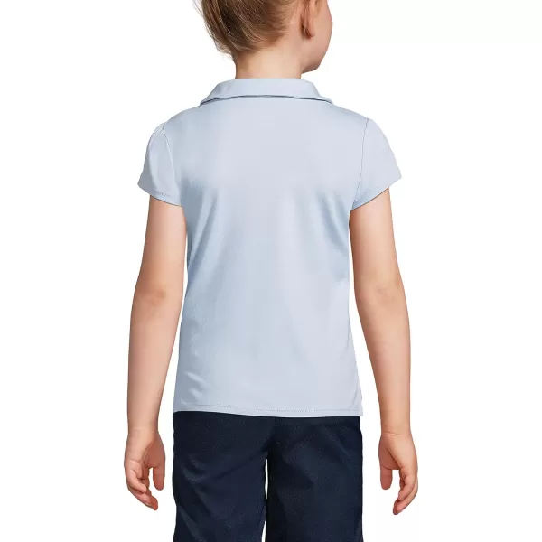 imageLands End School Uniform Girls Short Sleeve Peter Pan Collar Polo ShirtBlue