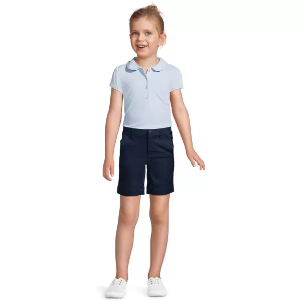 imageLands End School Uniform Girls Short Sleeve Peter Pan Collar Polo ShirtBlue