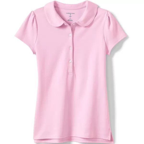 imageLands End School Uniform Girls Short Sleeve Peter Pan Collar Polo ShirtIce Pink