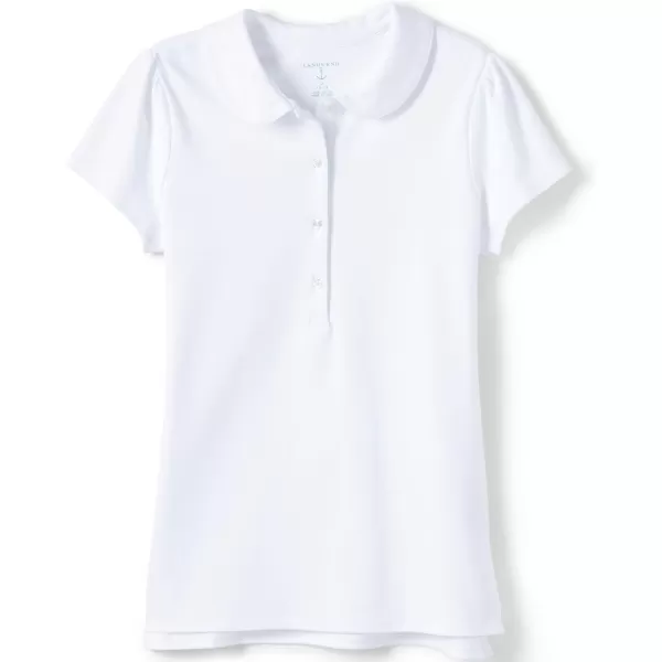 imageLands End School Uniform Girls Short Sleeve Peter Pan Collar Polo ShirtWhite