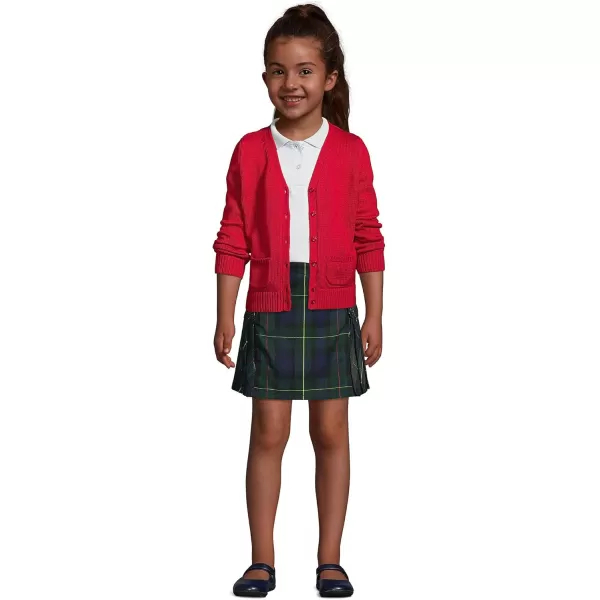 Lands End School Uniform Girls Side Pleat Plaid Skort Above KneeHunterClassic Navy Plaid