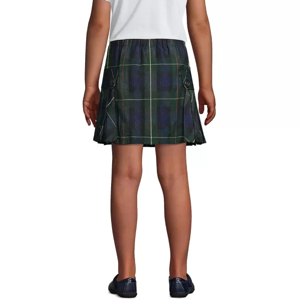 Lands End School Uniform Girls Side Pleat Plaid Skort Above KneeHunterClassic Navy Plaid