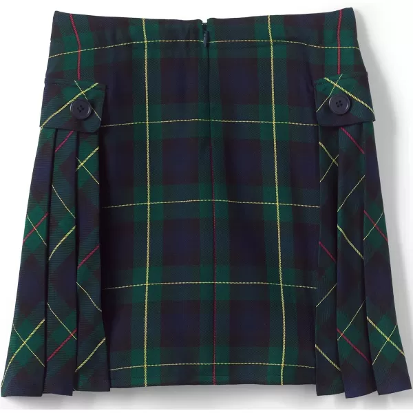 Lands End School Uniform Girls Side Pleat Plaid Skort Above KneeHunterClassic Navy Plaid