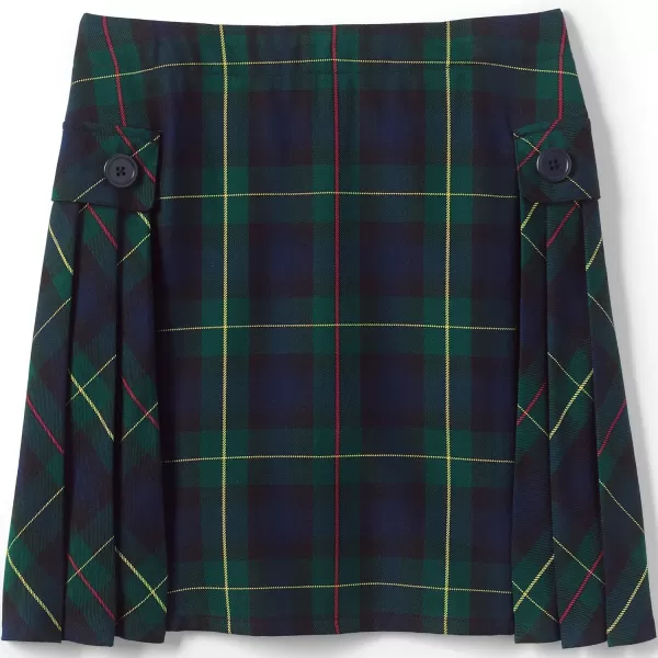 Lands End School Uniform Girls Side Pleat Plaid Skort Above KneeHunterClassic Navy Plaid