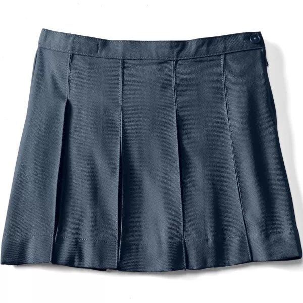 Lands End School Uniform Girls Solid Box Pleat Skirt Above KneeClassic Navy