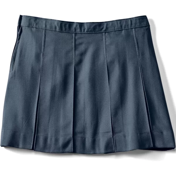 Lands End School Uniform Girls Solid Box Pleat Skirt Above KneeClassic Navy