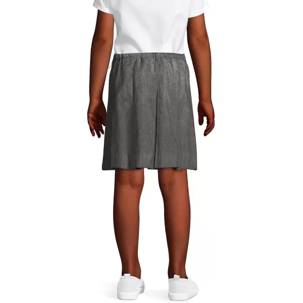 Lands End School Uniform Girls Solid Box Pleat Skirt Above KneeGray