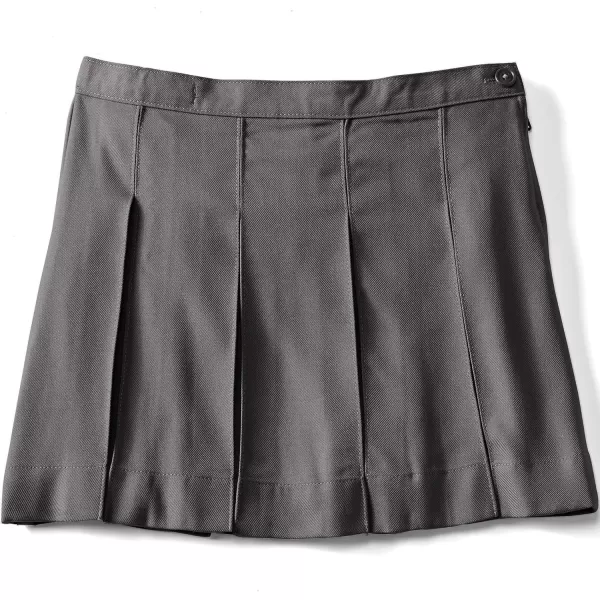 Lands End School Uniform Girls Solid Box Pleat Skirt Above KneeGray