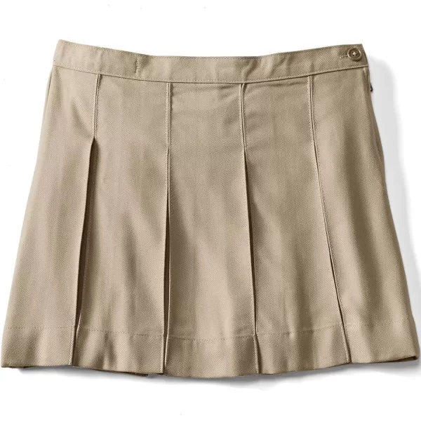 Lands End School Uniform Girls Solid Box Pleat Skirt Above KneeKhaki