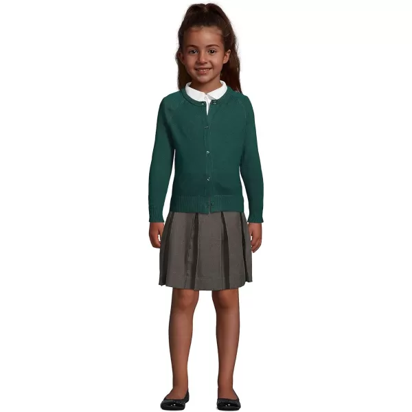 Lands End School Uniform Girls Solid Box Pleat Skirt Below The KneeGray