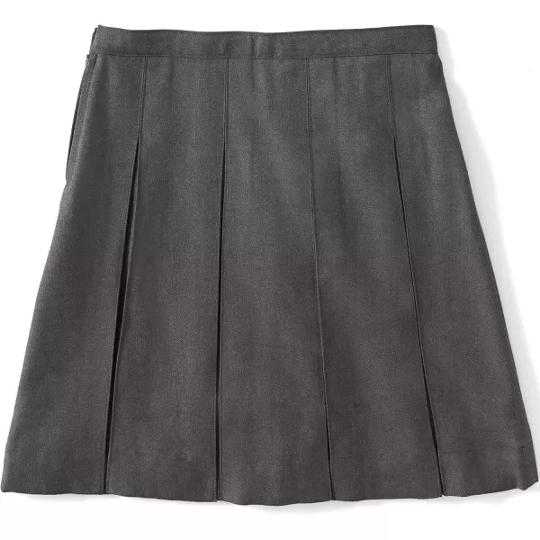 Lands End School Uniform Girls Solid Box Pleat Skirt Below The KneeGray