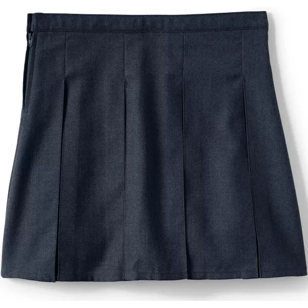 Lands End School Uniform Girls Solid Box Pleat Skirt Top of KneeClassic Navy