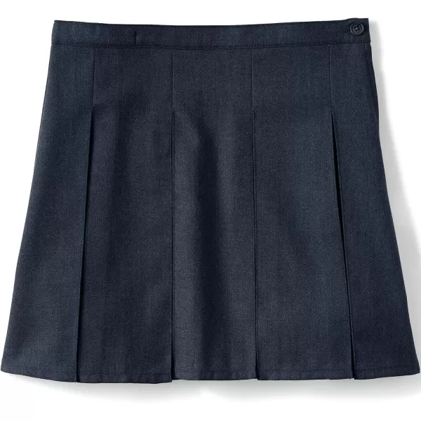 Lands End School Uniform Girls Solid Box Pleat Skirt Top of KneeClassic Navy