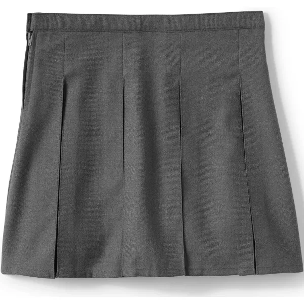 Lands End School Uniform Girls Solid Box Pleat Skirt Top of KneeGray