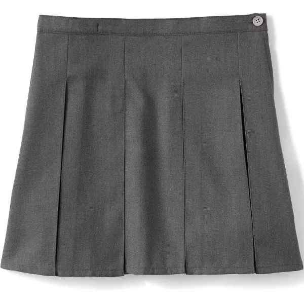 Lands End School Uniform Girls Solid Box Pleat Skirt Top of KneeGray