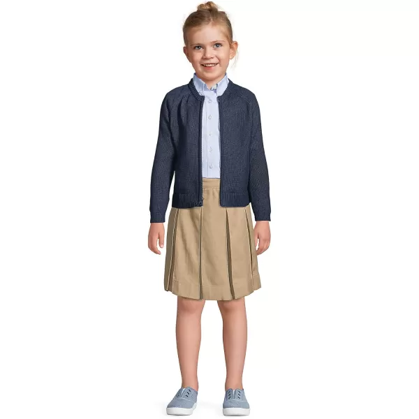 Lands End School Uniform Girls Solid Box Pleat Skirt Top of KneeKhaki