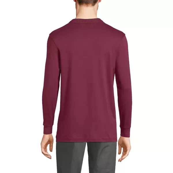 Lands End School Uniform Kids Long Sleeve Interlock Polo ShirtBurgundy