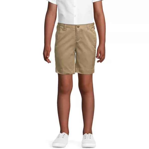 Lands End Girls Plain Front Blend Chino ShortsKhaki