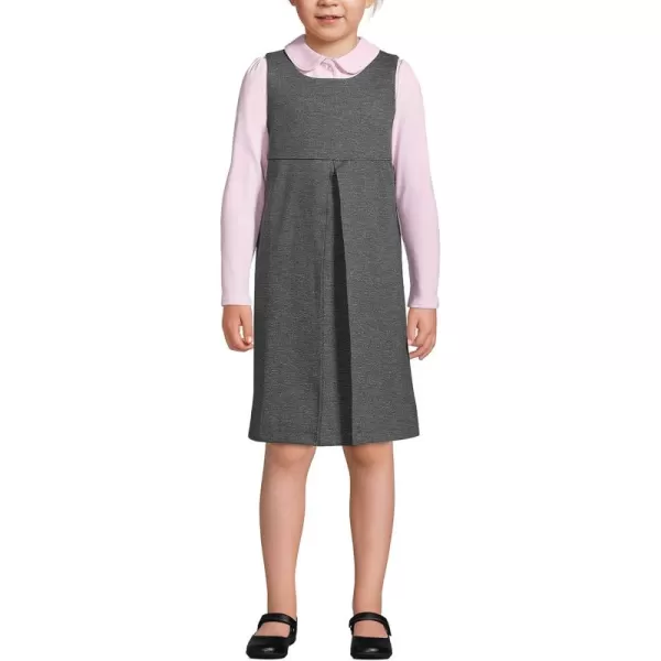 Lands End Girls Ponte Pleat JumperCharcoal Heather