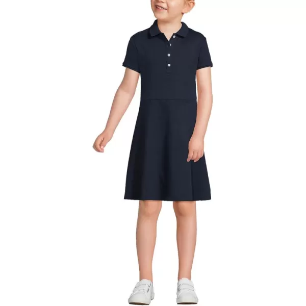 Lands End Girls Short Sleeve Interlock Polo DressClassic Navy