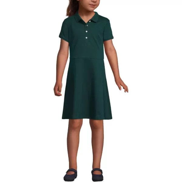 Lands End Girls Short Sleeve Interlock Polo DressEvergreen