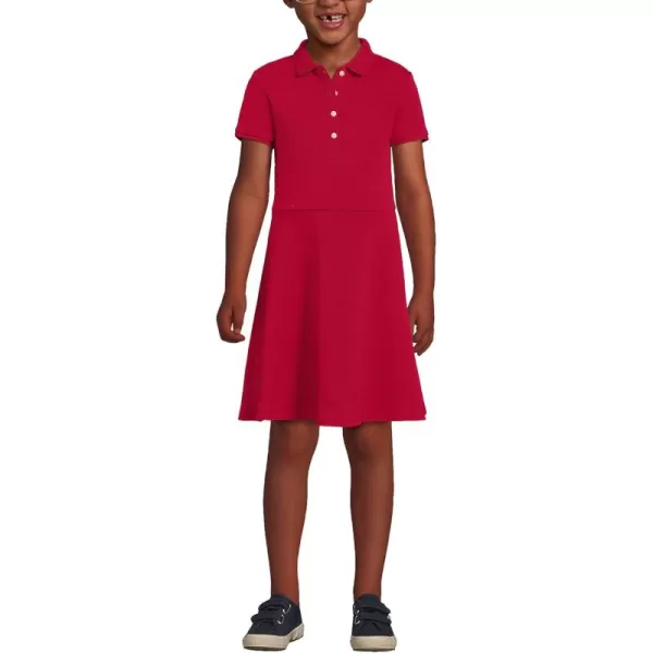 Lands End Girls Short Sleeve Interlock Polo DressRed