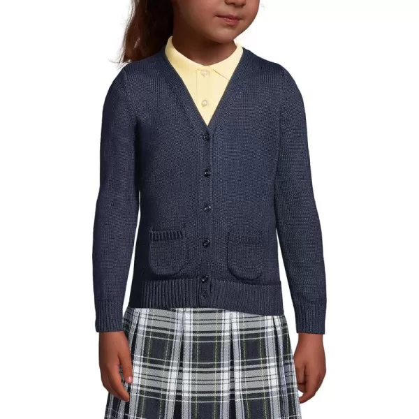 imageLands End School Uniform Girls Cotton Modal Button Front Cardigan SweaterClassic Navy