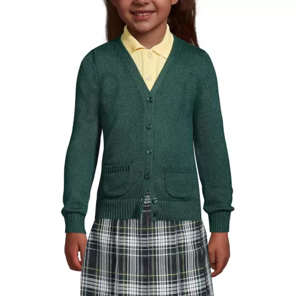 imageLands End School Uniform Girls Cotton Modal Button Front Cardigan SweaterEvergreen