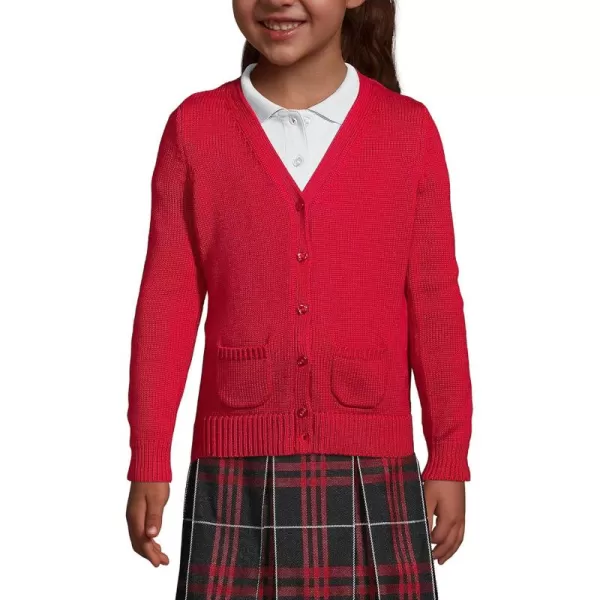 imageLands End School Uniform Girls Cotton Modal Button Front Cardigan SweaterRed