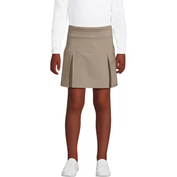 Lands End School Uniform Girls Performance Pleated Skort Above The KneeKhaki