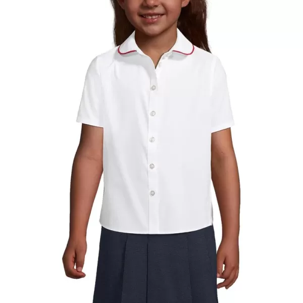 imageLands End School Uniform Girls Piped Peter Pan Collar Broadcloth ShirtWhiteRich Red