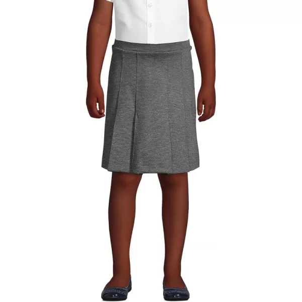 Lands End School Uniform Girls Ponte Pleat SkirtCharcoal Heather