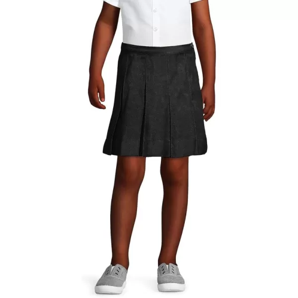 Lands End School Uniform Girls Solid Box Pleat Skirt Above KneeBlack