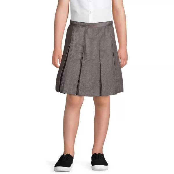 Lands End School Uniform Girls Solid Box Pleat Skirt Top of KneeGray