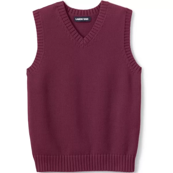 Lands End School Uniform Kids Cotton Modal Sweater VestBurgundy