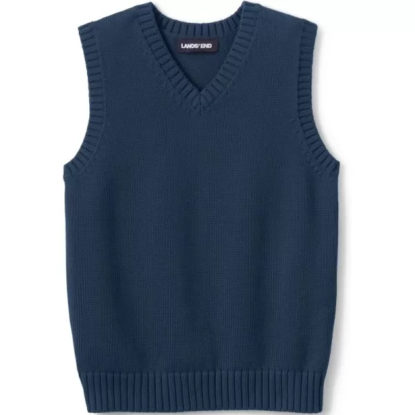 Lands End School Uniform Kids Cotton Modal Sweater VestClassic Navy